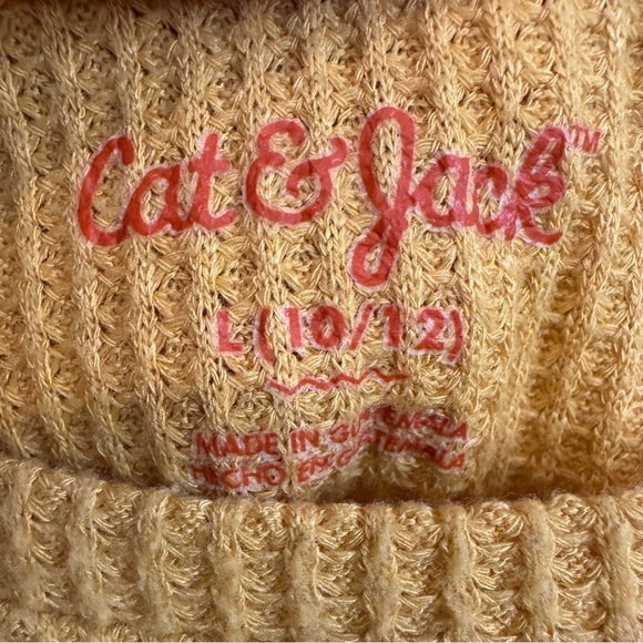 Cat & Jack Yellow Waffle Knit Shirt with Elastic Cuffed Sleeves Size L 10/12 ☀️ - Picture 12 of 13